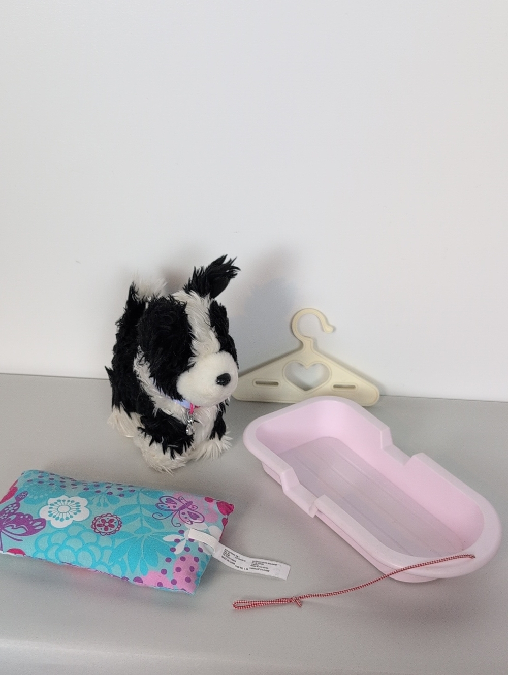 Lot of 4 American Girl Doll Accessories -- pillow, dog, sled, and hanger